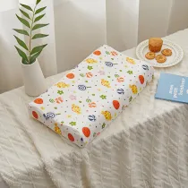 Kids Bed Pillows Natural Latex with Candies Pattern Pillowcase Safe Comfortable Breathable