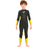 Kid Boys Print Letters Long Sleeve Thickening Diving Suit Swimsuit