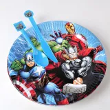Super Heroe Theme Birthday Decoration with Tablecloth Tableware Tissue Dinner Plate Paper Cup Set