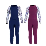 Kid Girls Print Surfing Long Sleeve Thickening Diving Suit Swimsuit