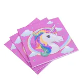 Dream Unicorn Theme Birthday Decoration with Tablecloth Tableware Paper Cup Straw Invitation Card Hat Set