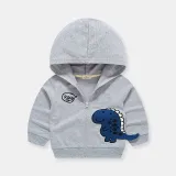 Toddler Boys Long Sleeve Hooded Coat Cute Dinosaur Pattern Outwear