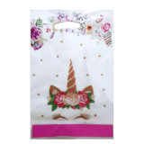 Flowers Unicorn Theme Birthday Decoration with Tablecloth Tableware Tissue Dinner Plate Paper Cup Set