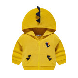 Toddler Boys Cartoon Dinosaur Pattern Coat Hooded Outwear