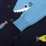 Toddler Boys Long Sleeve Cardigan Shark Pattern Outwear