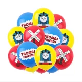 Cartoon Train Theme Birthday Decoration with Tablecloth Tableware Tissue Dinner Plate Paper Cup Set