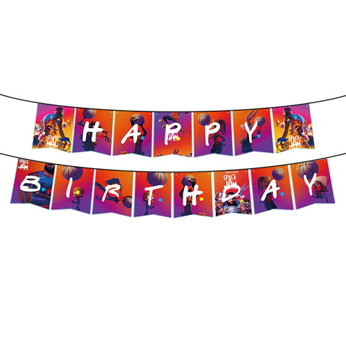 Space Jam Theme Birthday Decoration with Tablecloth Tableware Tissue Dinner Plate Paper Cup Set