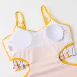 Mommy and Me Yellow Floral Pattern Two-pieces Bikini Matching Swimsuit