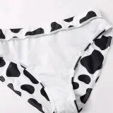 Mommy and Me White Cow Print Two-pieces Matching Swimsuit