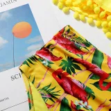 Mommy and Me Yellow Floral Ruffles Bikini Matching Swimwear