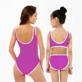 Mommy and Me Rose Pink Slogan One Piece Matching Swimsuit