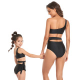 Mommy and Me One Shoulder Tankini Matching Swimwear