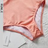 Mommy and Me Flying Sleeve Pure Pink Matching Swimsuit