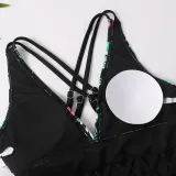 Mommy and Me Black Mesh Siamese Floral Matching Swimsuit