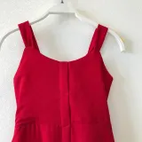 Mommy And Me Red Wine Bow Tie Sling Family Matching Dress