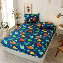 Kids Cartoon Printing Pattern Bedding Pocket Fitted Sheet With Pillowcases