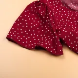 Mommy And Me Red Polka Dots Short Sleeve Matching Dresses