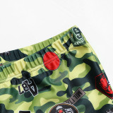 Toddler Boy Green Army Camouflage Swimsuit Sets