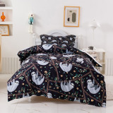 Kids 3PCS Bedding Grizzly Bear Pattern Printed Quilt Cover With Pillowcases