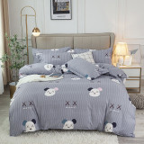 Kids 4PCS Cover Set Comfortable Cartoon Pattern Printed Bedding For Home