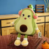 Toy Red Earphones Avocado Plush Doll Throw Pillow For Valentine's Day