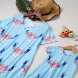 Mommy And Me Floral Short Sleeve Matching Dresses
