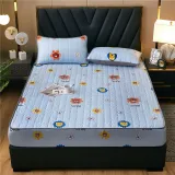 Home Cartoon Dinosaur Fish Printing Pattern Quilted Bedding Fitted Sheet With Pillowcases For Boys