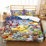 Kids Bedding Cartoon Pattern Printed Quilt Cover With Pillowcases