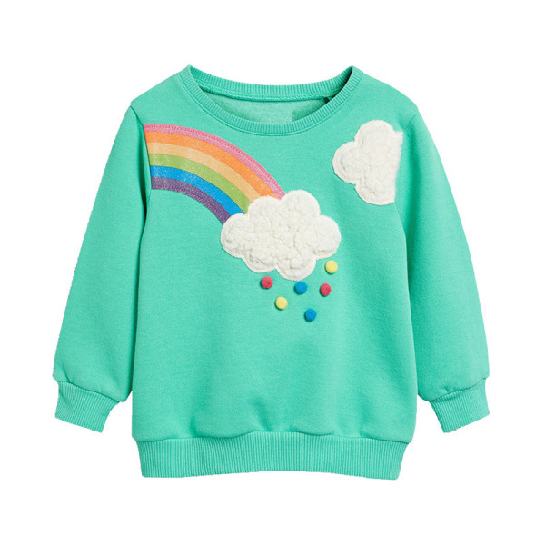 Toddler Girls Rainbow Long Sleeve Sweatshirts Cotton Tops