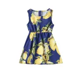 Mommy And Me Sling Floral Printing Matching Dresses With Belt