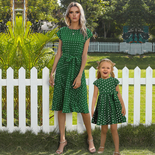 Mommy And Me Polka Dots Sling Matching Dresses