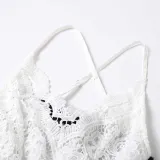Mommy And Me Lace Splicing Sling Jumpsuits Shorts Family Matching Rompers
