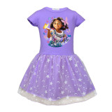 Toddler Girls Princess Flowers Short Sleeves Tutu Dress