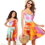 Mommy And Me Tie Dye Sling Matching Dresses