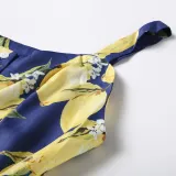 Mommy And Me Sling Floral Printing Matching Dresses With Belt