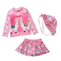 Baby Toddler Girl Grass Mud Horse Swimsuit With Swimming Cap