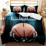 Bedding Basketball Dunk Pattern Printed Quilt Cover With Pillowcases For Boys