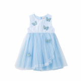 Toddler Girls Butterfly Flower Lace Mesh Multi-Layers Tutu Dress