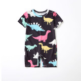 Mommy And Me Sleeveless Cute Dinosaur Pattern Matching Dresses