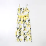 Mommy And Me Sling Floral Printing Matching Dresses With Belt
