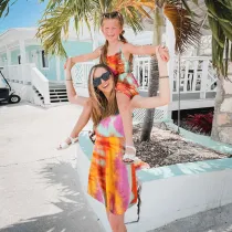 Mommy And Me Tie Dye Sling Matching Dresses