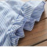 Mommy And Me Stripes With Tassel Flying Sleeve Shirts Family Matching Shirt Dress