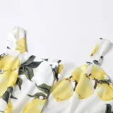 Mommy And Me Sling Floral Printing Matching Dresses With Belt