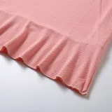 Mommy And Me Long Sleeve Pink Knitted Ruffles Matching Dresses