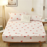 Home Cartoon Rabbit Printing Pattern Quilted Bedding Fitted Sheet With Pillowcases For Girls