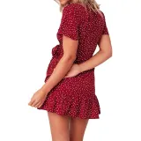 Mommy And Me Red Polka Dots Short Sleeve Matching Dresses