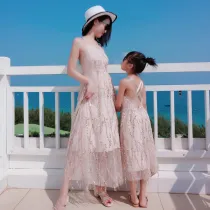 Mommy And Me Sequin Sling Family Matching Dress