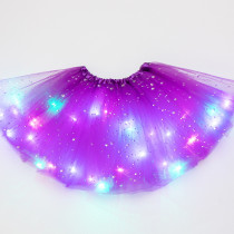 Rainbow LED Sequins Stars Light Up Tutu Skirt
