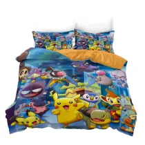Kids Bedding Cartoon Pattern Printed Quilt Cover With Pillowcases