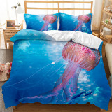 Kids Bedding Cartoon Sea World Whale Shark Pattern Printed Quilt Cover With Pillowcases
